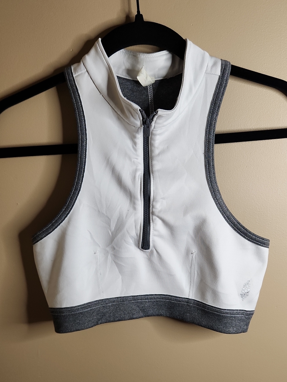 FP Movement by Free People Round The Block Crop Top In Optic White Size S.